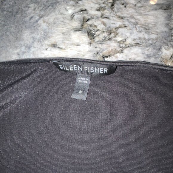 Eileen FisherEileen /fisher Black Velvet Silk V-Neck Dress, Sleeveless, Size Sma - Picture 9 of 10